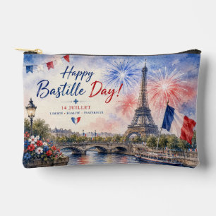 Bastille Day Eiffel Tower River Seine fireworks Accessory Pouch