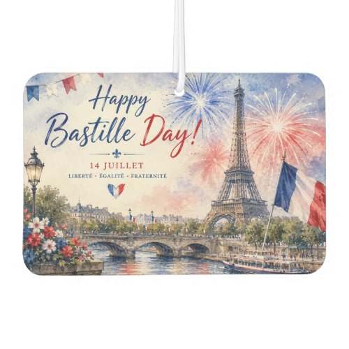 Bastille Day Eiffel Tower River Seine fireworks Air Freshener