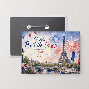 Bastille Day Eiffel Tower River Seine fireworks Button
