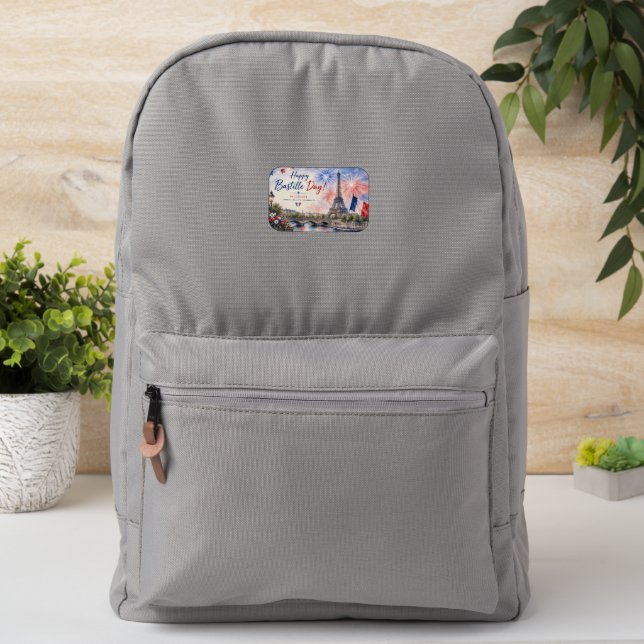 Bastille Day Eiffel Tower River Seine fireworks Patch (On Backpack)