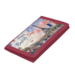 Bastille Day Eiffel Tower River Seine fireworks Tri-fold Wallet
