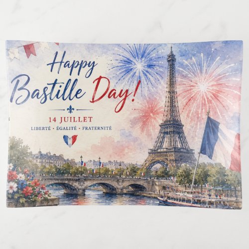 Bastille Day Eiffel Tower River Seine fireworks Trinket Tray