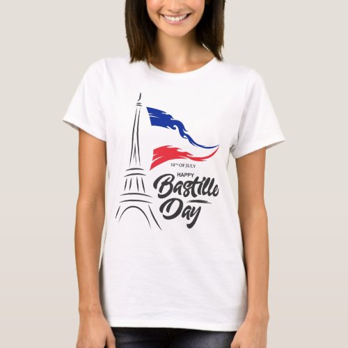 Bastille Day Eiffel Tower T_Shirt
