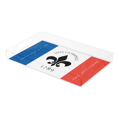 Bastille Day Fleur_de_Lis Tricolore France Flag Acrylic Tray