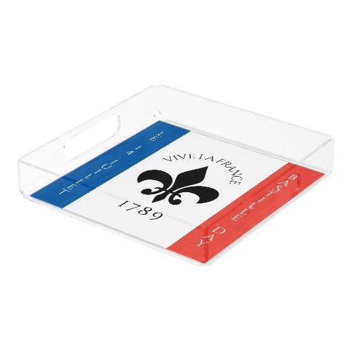 Bastille Day Fleur_de_Lis Tricolore France Flag Acrylic Tray