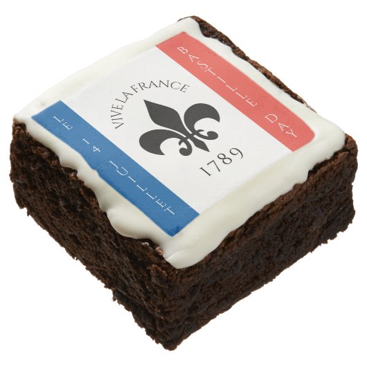 Bastille Day Fleur-de-Lis Tricolore France Flag Brownie (Angled)