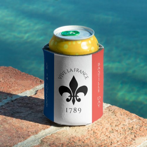 Bastille Day Fleur_de_Lis Tricolore France Flag Can Cooler