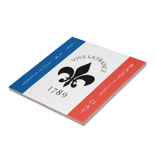 Bastille Day Fleur_de_Lis Tricolore France Flag Ceramic Tile