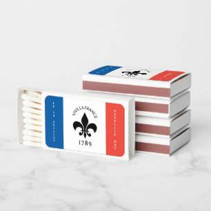 Bastille Day Fleur-de-Lis Tricolore France Flag Matchboxes