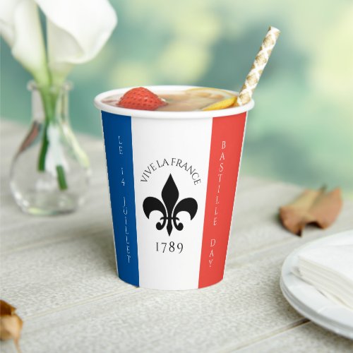 Bastille Day Fleur_de_Lis Tricolore France Flag Paper Cups