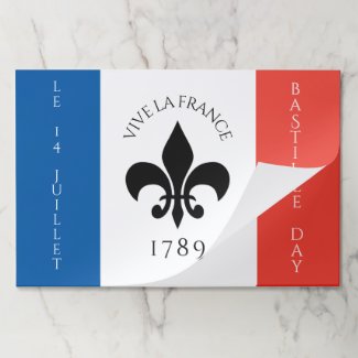 Bastille Day Fleur-de-Lis Tricolore France Flag Paper Pad