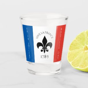 Bastille Day Fleur-de-Lis Tricolore France Flag Shot Glass