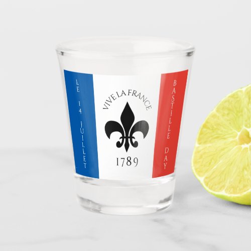 Bastille Day Fleur_de_Lis Tricolore France Flag Shot Glass