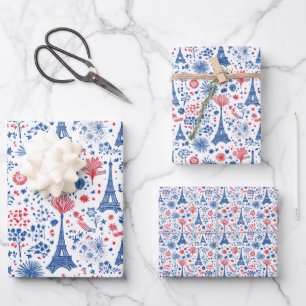 Bastille Day France Pattern 1 Wrapping Paper Sheets