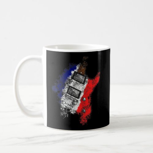 Bastille Day French Flag Electric Guitar Guitarist Coffee Mug