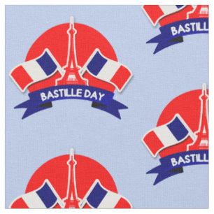 Bastille Day French Flags Eiffel Tower  Fabric