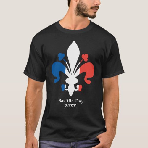 Bastille Day French National Holiday Custom Text T_Shirt