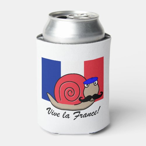 Bastille Day French Snail in a Beret Can Cooler