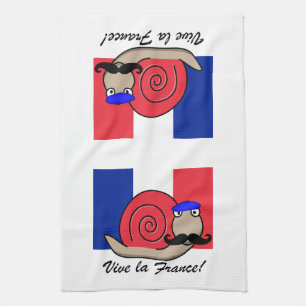 Bastille Day French Snail in a Beret Towel