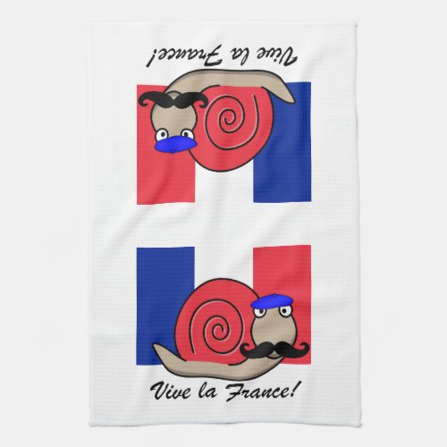Bastille Day French Snail in a Beret Towel