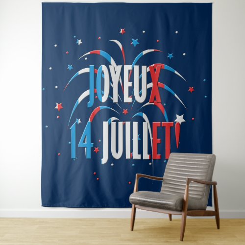Bastille Day Joyeux 14 juillet Tapestry