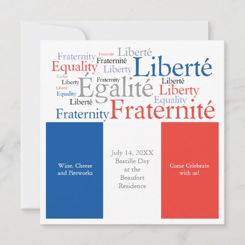Bastille Day July 14 French Theme Party Invitation