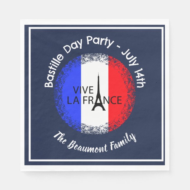Bastille Day July 14th Celebration  Napkins (Front)
