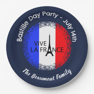 Bastille Day July 14th Celebration  Paper Plates