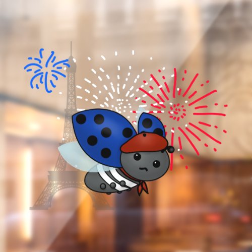 Bastille Day Ladybug bored Window Cling