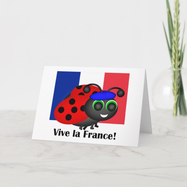 Bastille Day Ladybug Card (Front)