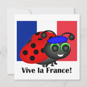 Bastille Day Ladybug Invitation