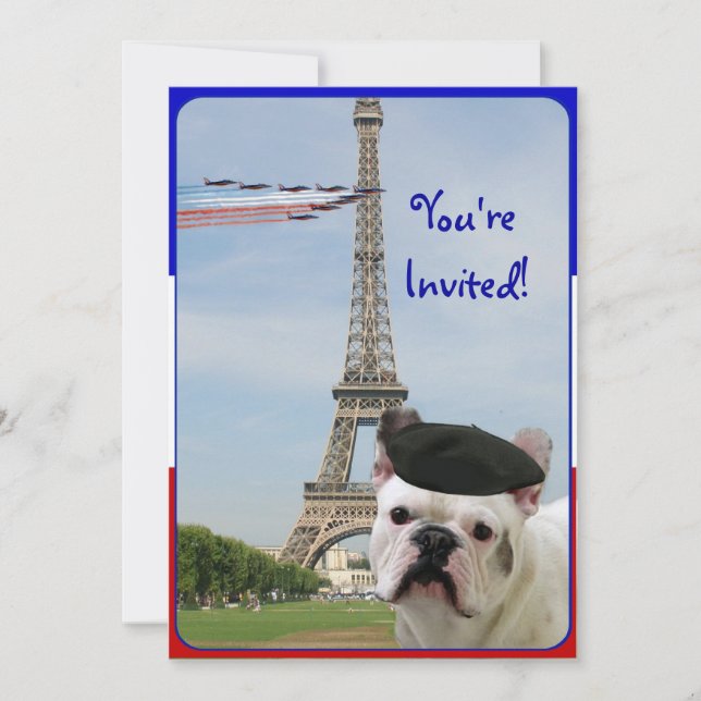 Bastille Day Party Invitation French Bulldog (Front)