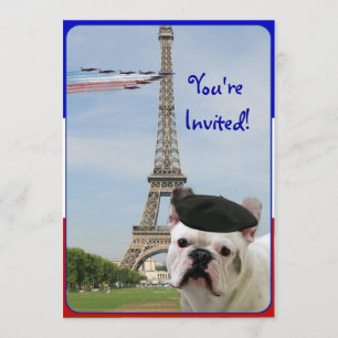 Bastille Day Party Invitation French Bulldog