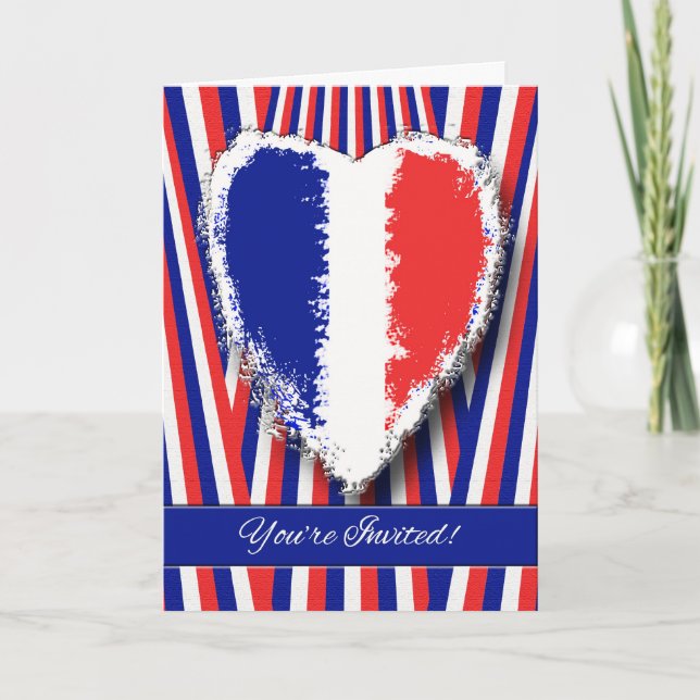 Bastille Day Party Invitation Greeting Card (Front)