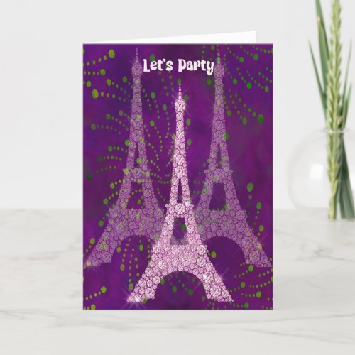 Bastille Day Party Invitation with Eiffel Towers