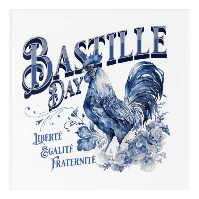 Bastille Day Rooster Acrylic Print (Front)