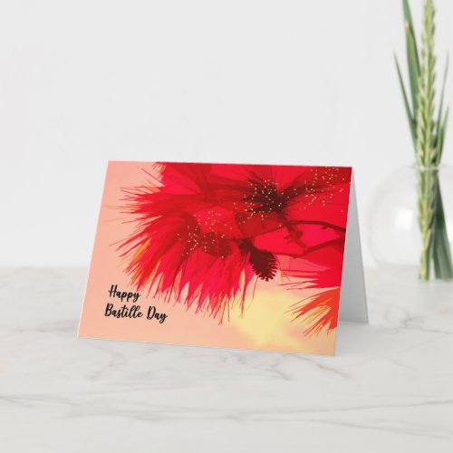 Bastille Day with Red Edited Pinecone Branch Card