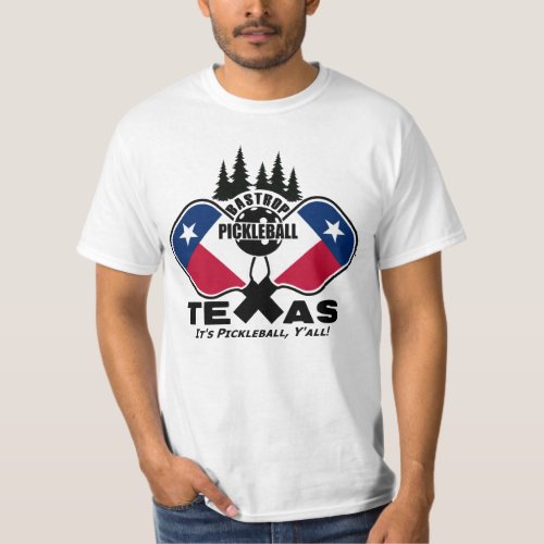 Bastrop Pickleball Texas dark shirts T_Shirt