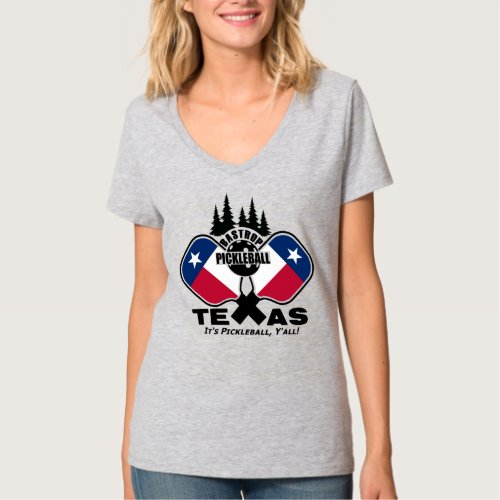 Bastrop Pickleball Texas dark shirts T_Shirt
