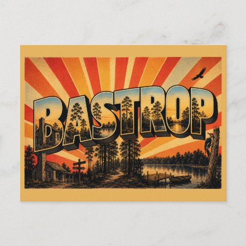 Bastrop State Park Lost Pines Lake Art Postcard