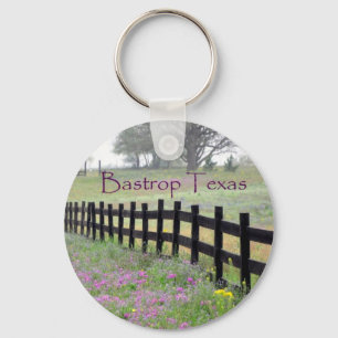 Bastrop Texas Fence Line Wildflowers Key Chain