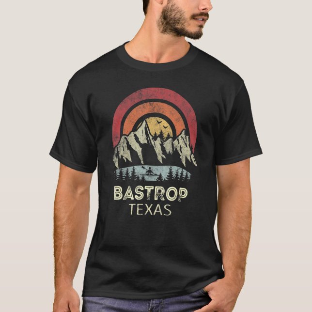 Bastrop Texas Mountain Sunset Sunrise Kayaking T-Shirt (Front)