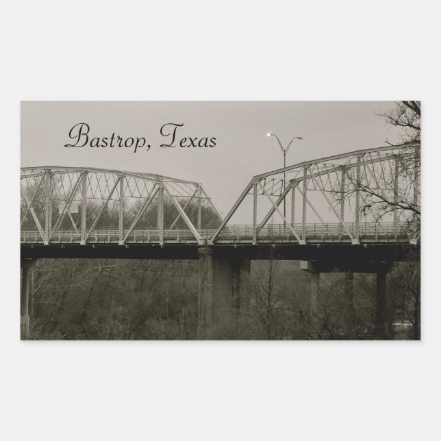 Bastrop, Texas Old Iron Bridge Sticker (Front)