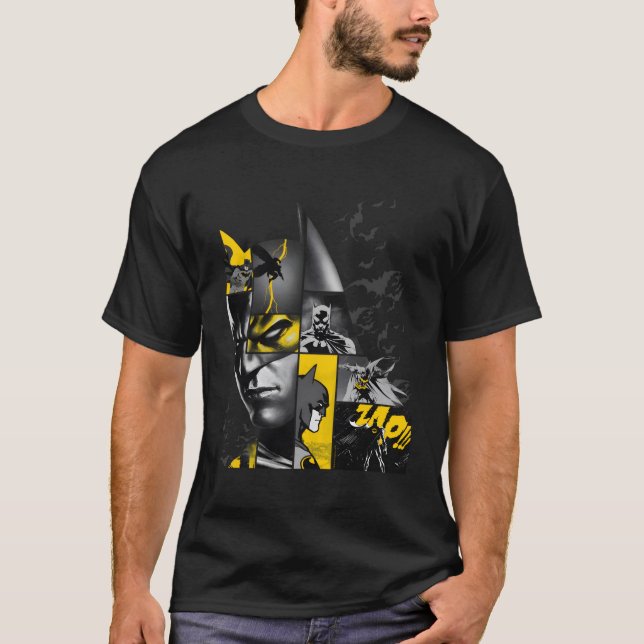 Bat 80 Years Bat Panels Dark T-Shirt (Front)