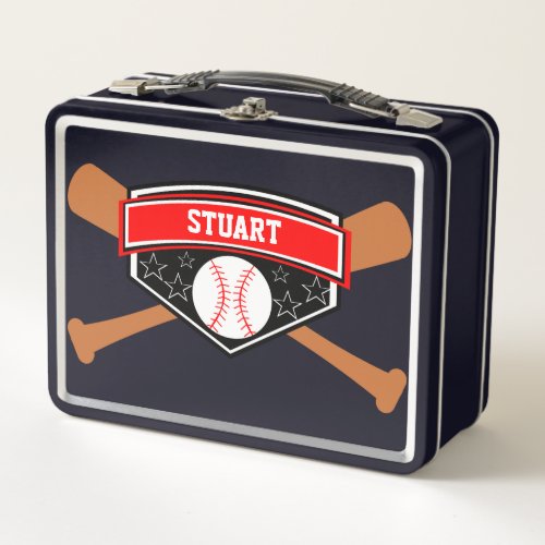 Bat and Baseball Personalize Lunch Box