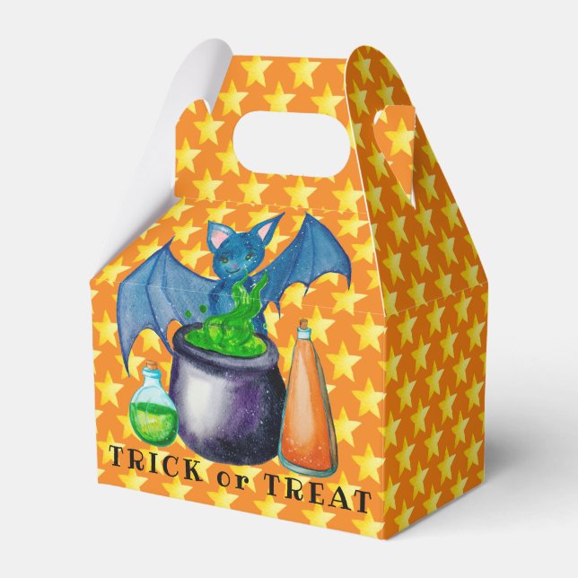 Bat And Bubbling Cauldron Favor Box (Front Side)