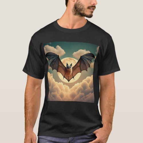 Bat and Full Moon T_Shirt