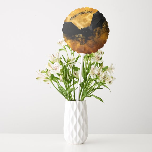 Bat and harvest moon fall black yellow elegant  balloon (Vase)