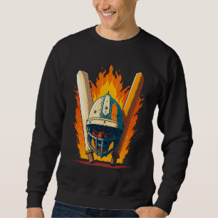 Bat And Helmet Cricket Player Sweatshirt