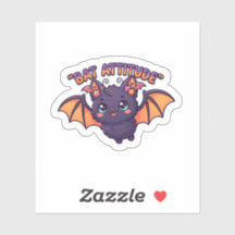 Bat Attitude Halloween Sticker
